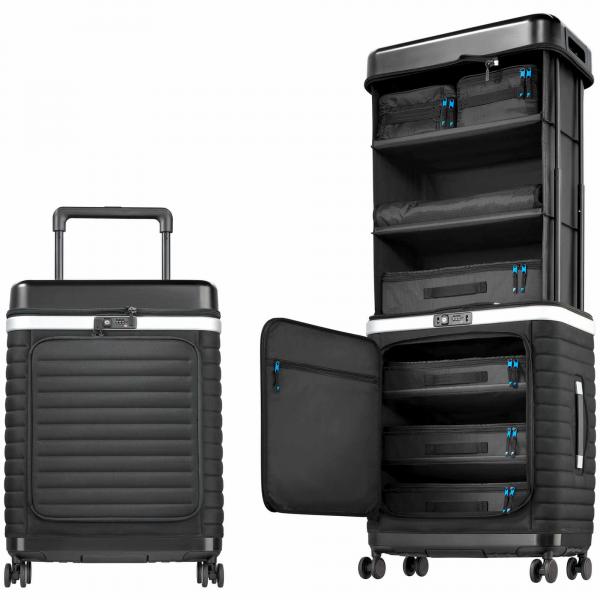 Pull Up | Suitcase Reisekoffer mit patentiertem Regalsystem (urban black)
